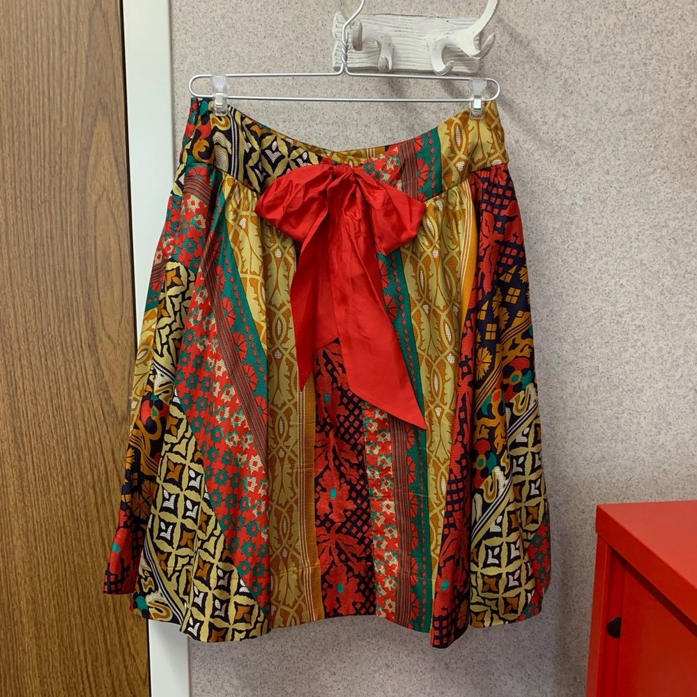 A-Line Viola Silk Print Skirt from Anthropologie